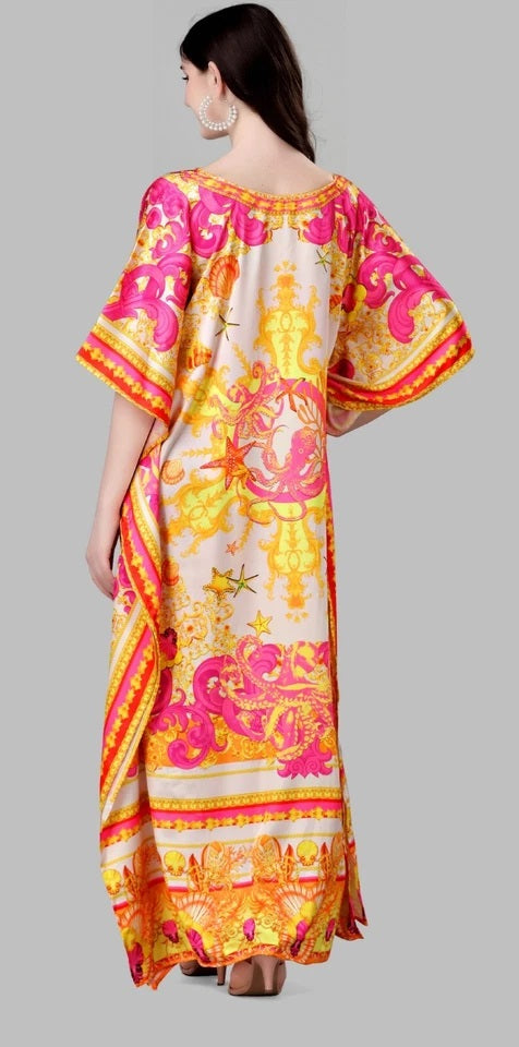 Women's Kaftan Dress Printed Loose Long Maxi Style Dress, Best Gift For Her