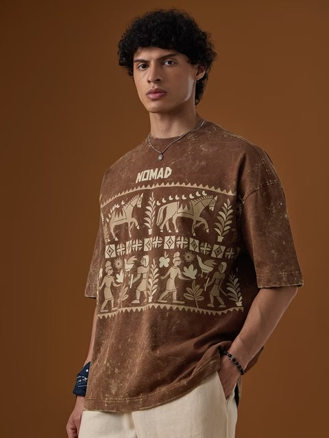 Nomad Brown Super Oversized T-Shirts
