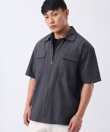Zipper Thundercloud Oversized Shirts