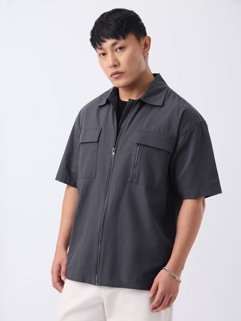 Zipper Thundercloud Oversized Shirts