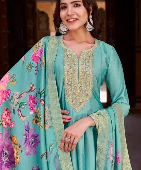 Silk Indian Wedding Pakistani Wear Top Bottom & Dupatta