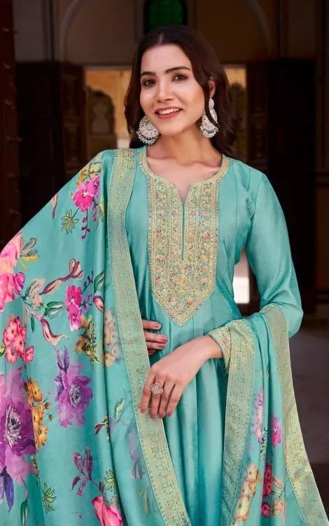 Silk Indian Wedding Pakistani Wear Top Bottom & Dupatta