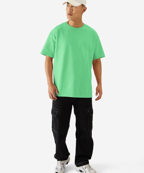 Solids Spring Bud Green Oversized T-Shirts