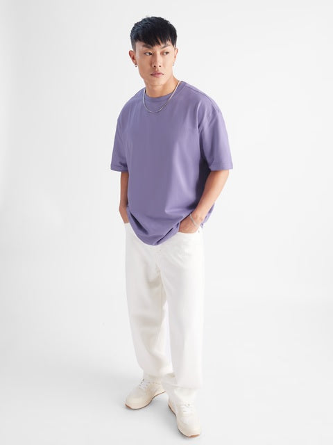 Solids Winter Mauve Oversized T-Shirts