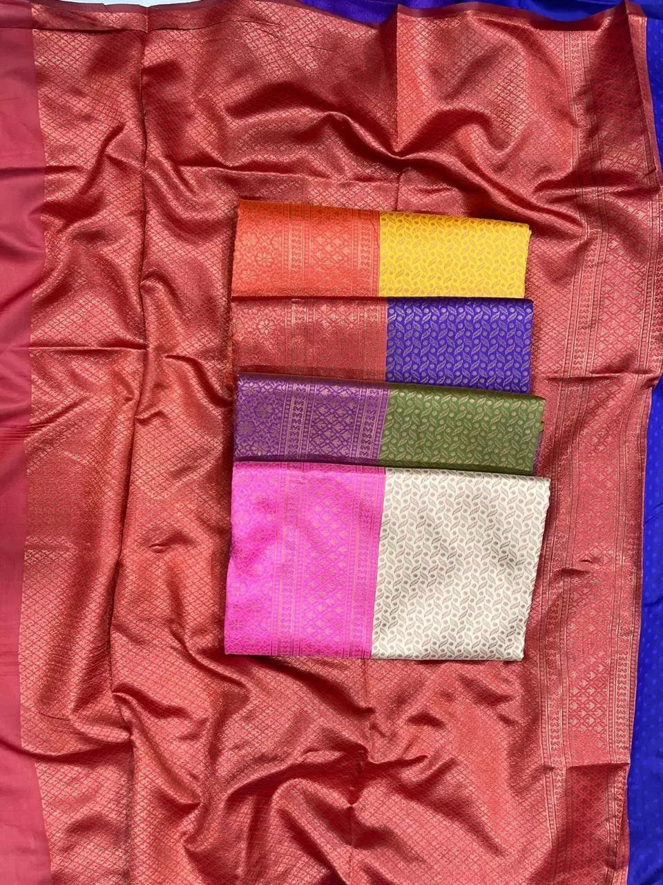 Soft Lichi Silk & Jacquard Work Saree With Blouse