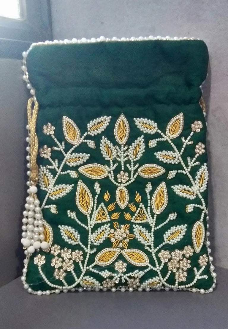 Heavy Pearl Work Potli Bag