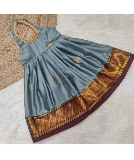 Aura Silk Wedding Wear Stitched Gown Dress For Girls & Kids 22-KL