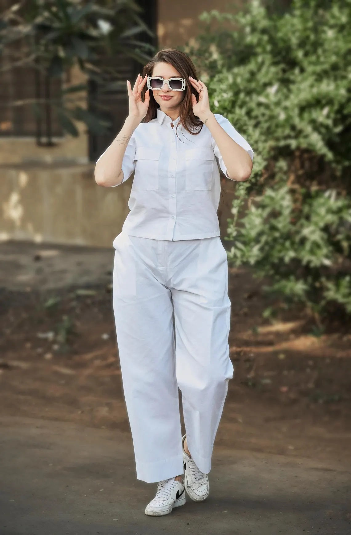 Linen Women Shirt Pant Set