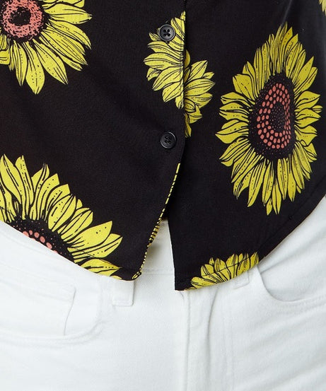 Sunflower Pattern Women Holiday Shirts