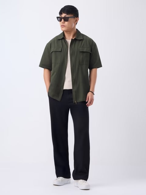 Zipper Shirt Desert Sage Oversized Shirts