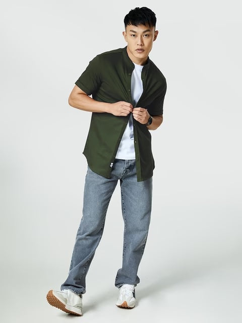 Dark Green Knit Shirts