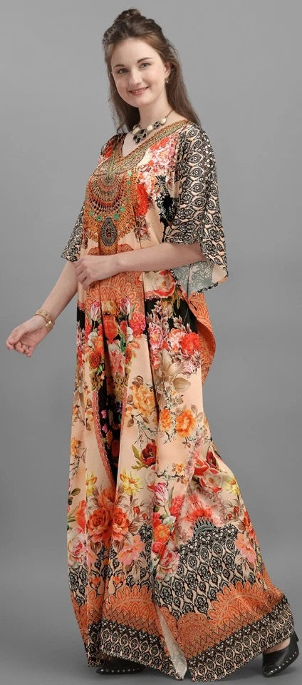 Kaftan Dress For Women Half Sleeve Long Bathing Suit Cover Up Maxi Beach Dress