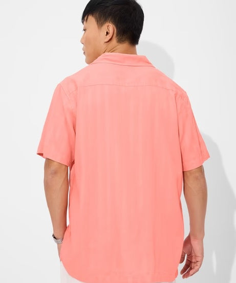 Solids Coral Men Textured Shirts