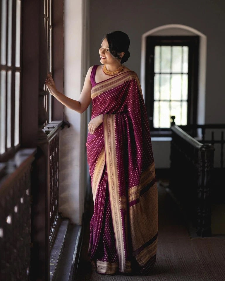 Banarasi Soft Silk Designer Saree With Exclusive Jacquard Border Blouse Fancy Saree 11-KT