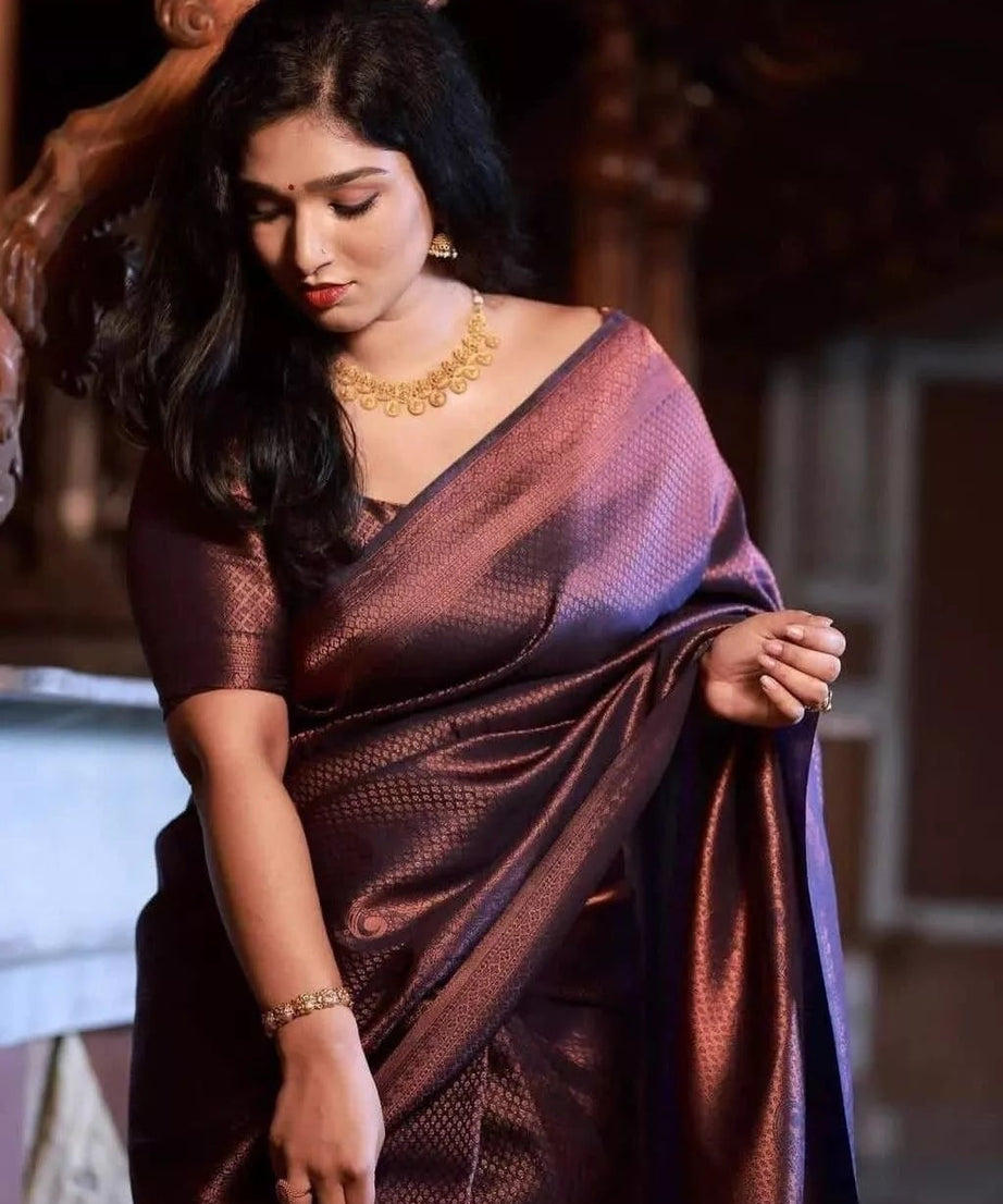 Women's Banarasi Soft Silk Saree With Blouse