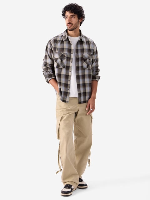 Checks Brown & Beige Men Utility Shirts