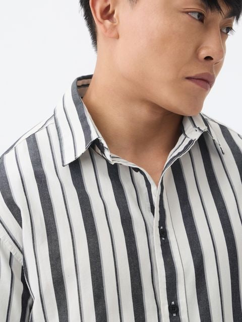 Stripe Blackline Men Relaxed Shirts