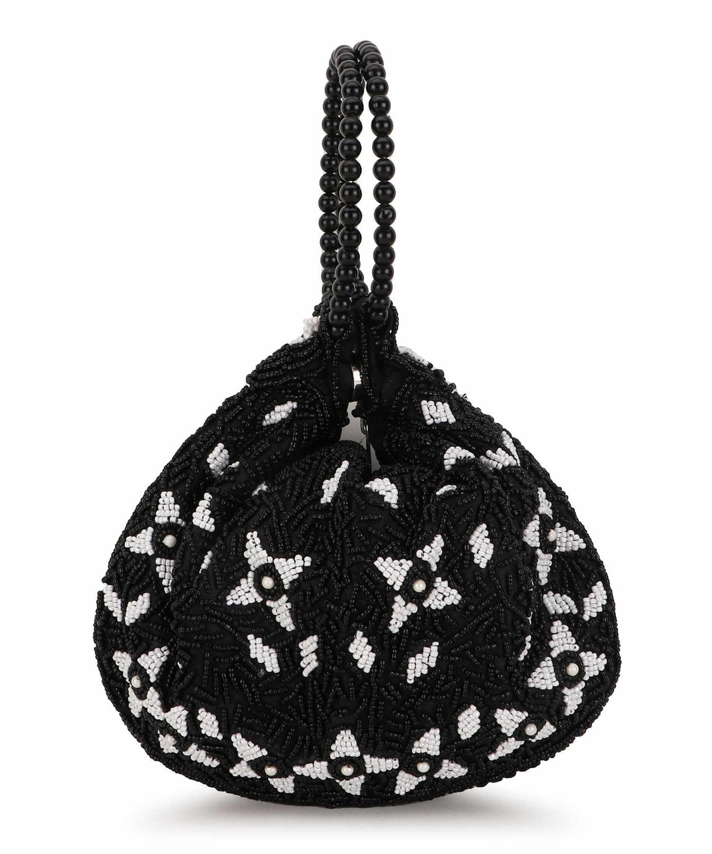 Dangle Abstract Embellished Faux Silk Potli Bag