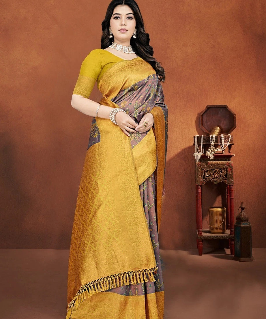 Premium Pure Zari Silk Beautiful Traditional Saree With Blouse