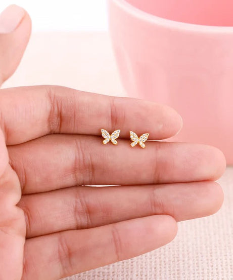 Golden Butterfly Tiny Studded Affair Earrings