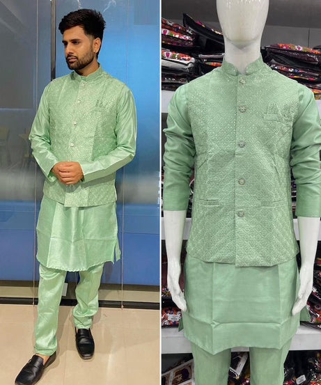 Heavy Banglori Silk Koti Ready to Wear Set For Men's