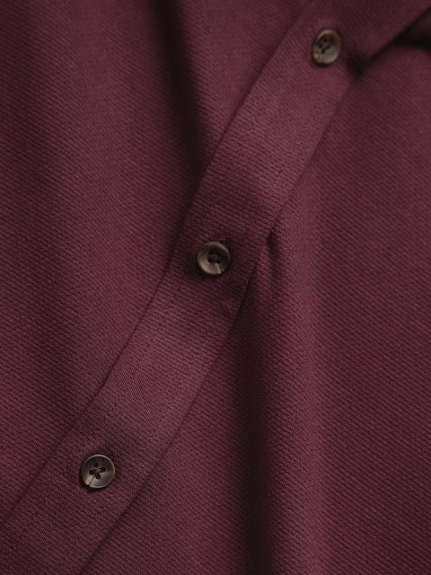 Textured Maroon Knit Shirts