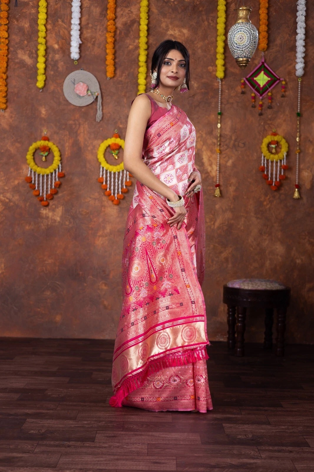 Premium Patola Silk Saree Wedding Traditional Wear Sari With Blouse