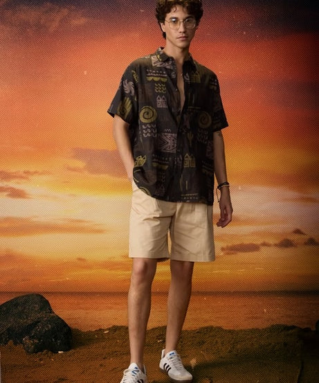 Indie Terrain Men Textured Shirts