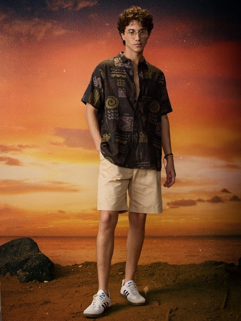 Indie Terrain Men Textured Shirts