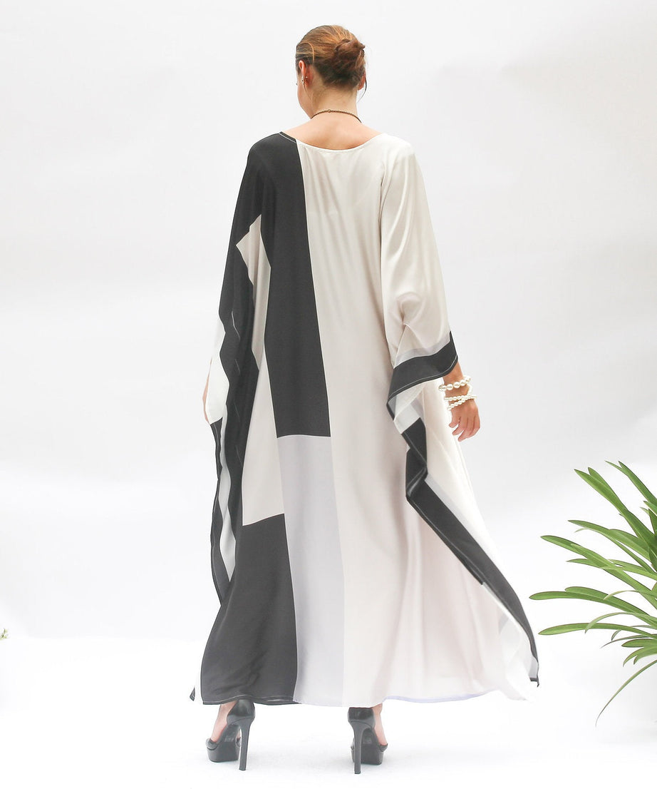 Soft Satin Silk Kaftan - Luxurious Maxi Dress for Women's