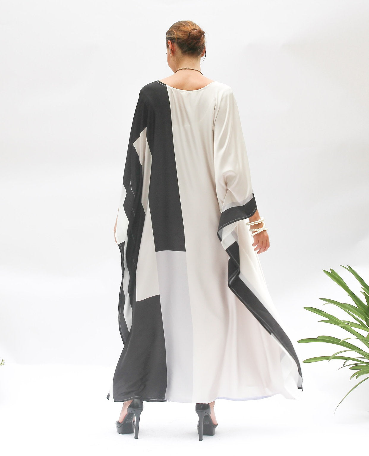 Soft Satin Silk Kaftan - Luxurious Maxi Dress for Women's