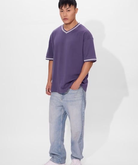 Solids Deep Violet Oversized T-Shirts