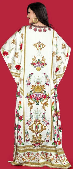 Women's Plus Size Moroccan Print Kaftan Loose Fit Beach Dress