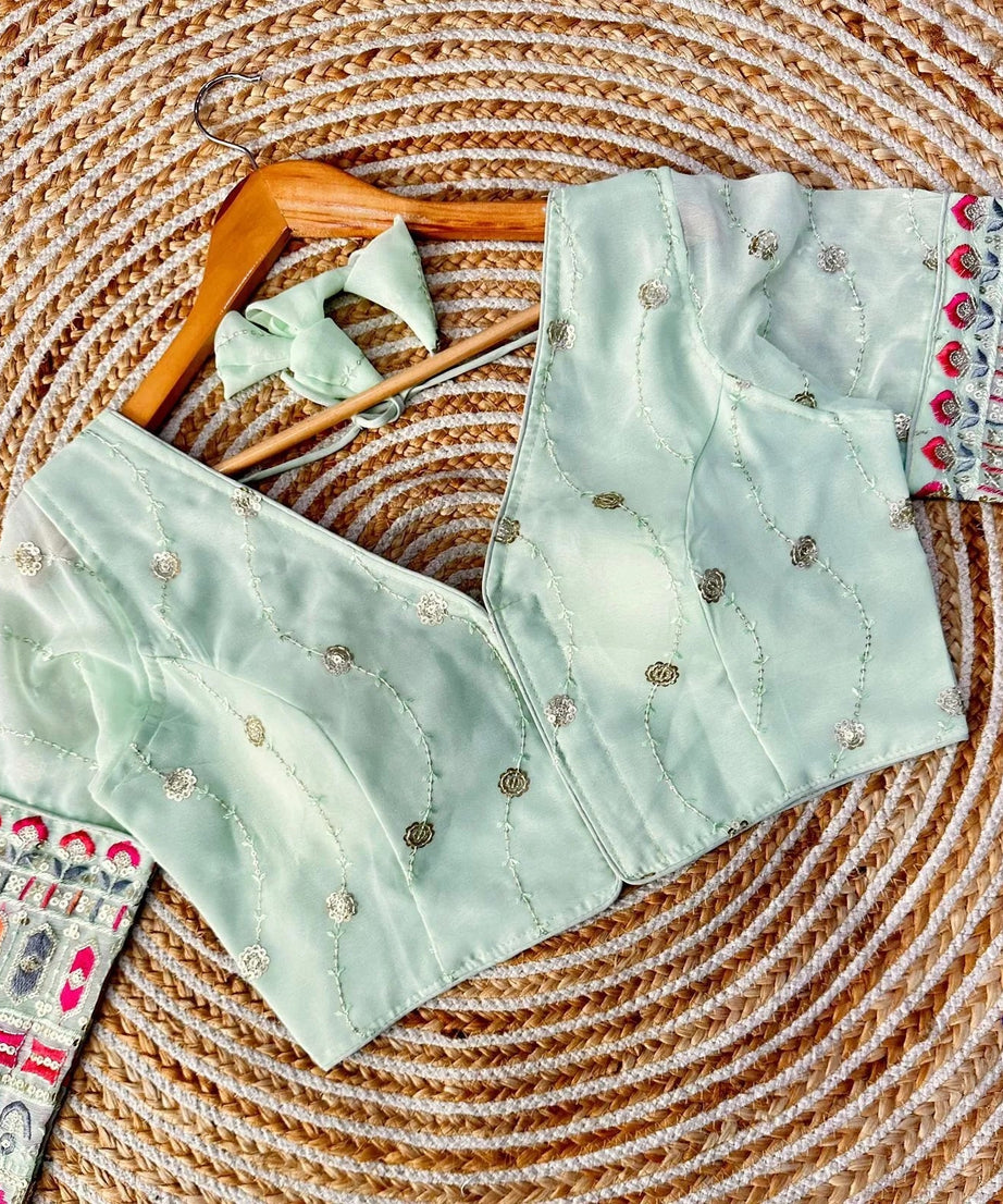 Full Stitched Milan Georgette Fancy Designer Traditional Look Blouse Choli