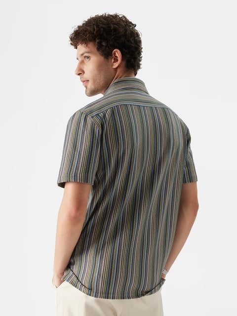 Stripes Neon Palette Men Textured Shirts