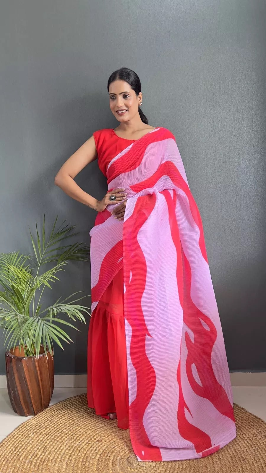 Soft Georgette Pallu Attached Gown & Dupatta