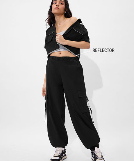 Solids  Black Onyx Women Cropped Shirts