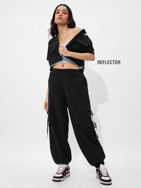 Solids  Black Onyx Women Cropped Shirts