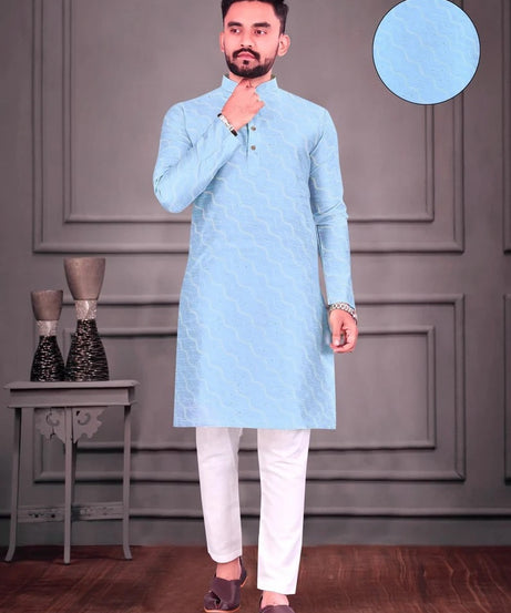 Men's Jacquard Kurta Pajama Set