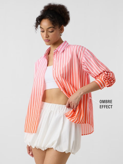 Ombre Stripes  Nectarine Women Boyfriend Shirts