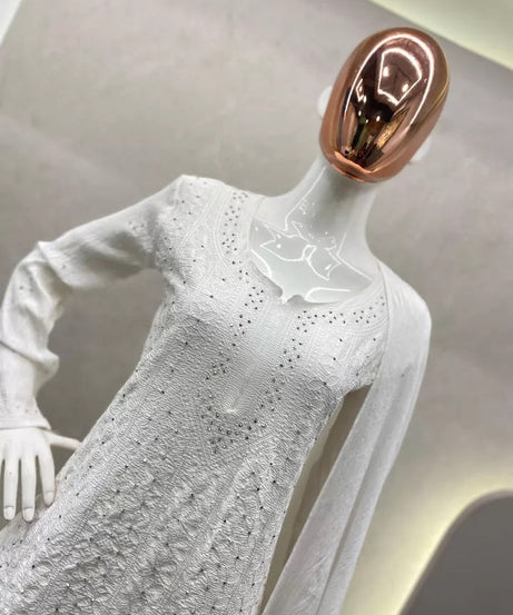 Cotton With Embroidery Diamond Work Top Palazzo Dupatta Set