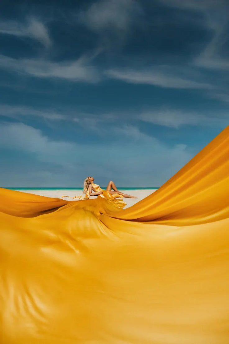 Long Flying Dress for Photo Shoot Long Train Dress Santorini Flying Dress