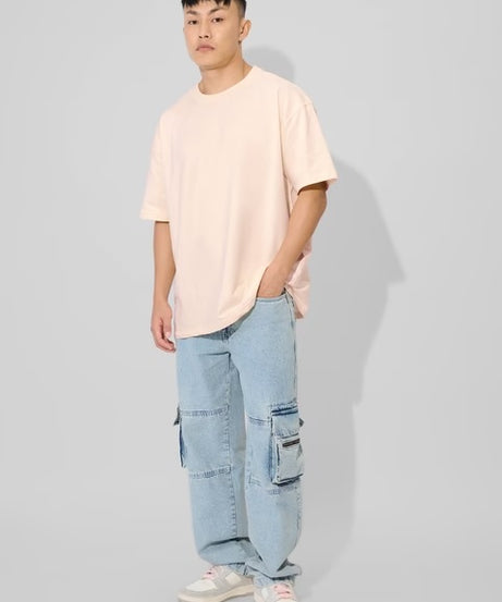 Nude Pink Men Oversized T-shirt