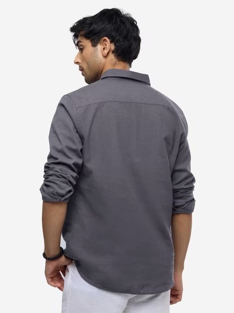 Cotton Linen Dark Grey Shirts