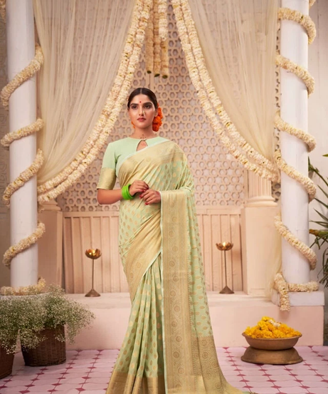 Trending Banarasi Soft Silk Wedding Wear Saree With Blouse 11-KT