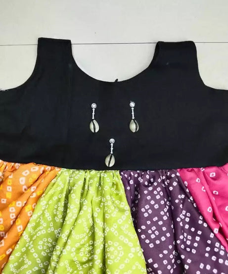 REYON BANDHEJ PRINT WITH HAND WORK PEPLUM TOP ATTACHED WITH FLARED DHOTI
