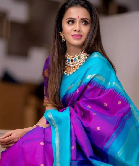 Soft Lichi Silk Rich Pallu & Jacquard Work Saree With Blouse