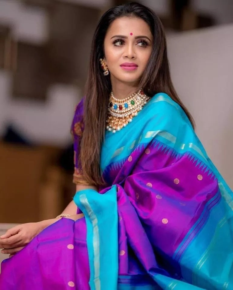 Soft Lichi Silk Rich Pallu & Jacquard Work Saree With Blouse