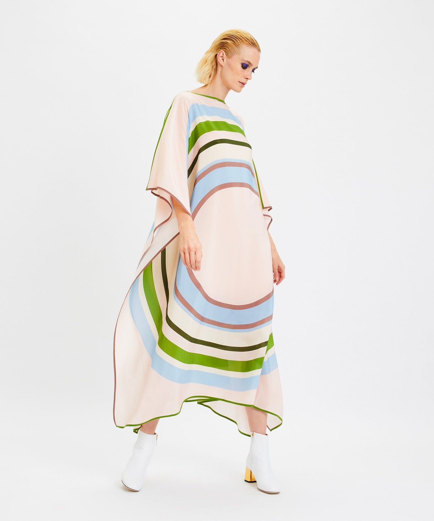 Women's Silk Crepe Kaftan - Flowy and Comfortable Evening Wear Caftan