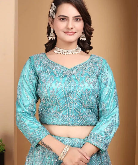 Diamond And Glitter Sequence Design Work Lehenga Choli